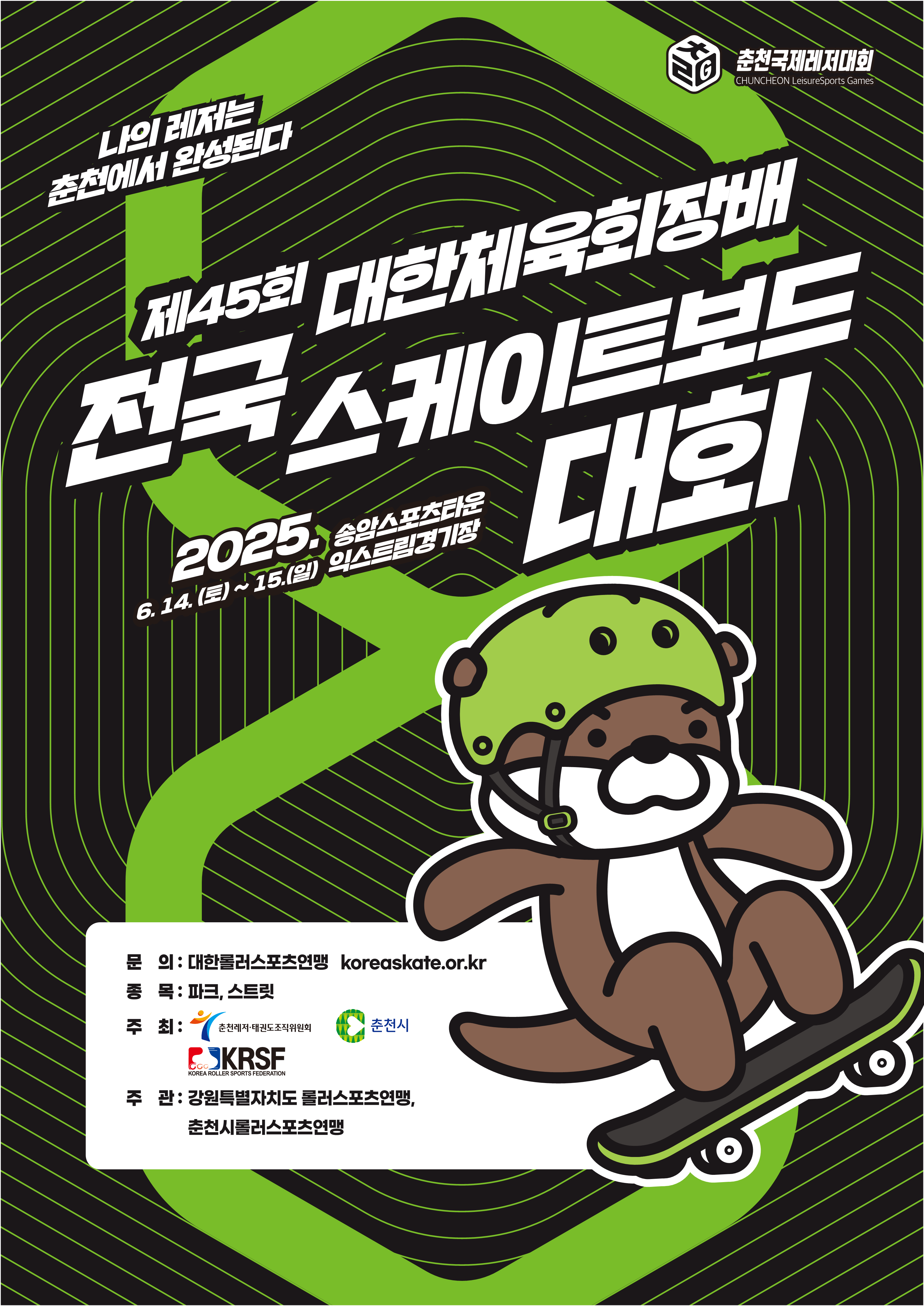 제45회 대한체육회장배 전국 스케이트보드대회 포스터